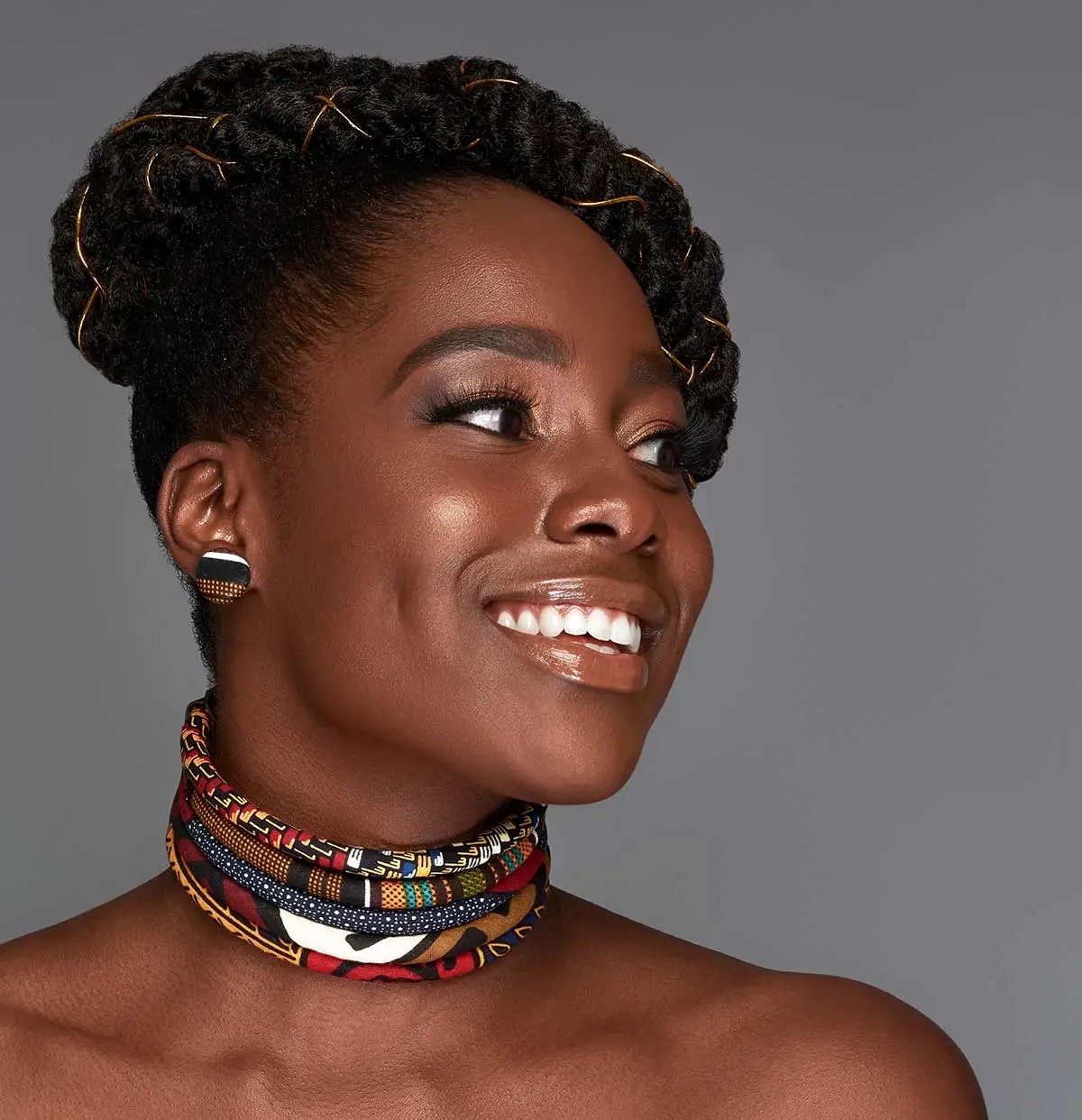The Monarch Kente African Choker & Bib Necklace Set 2